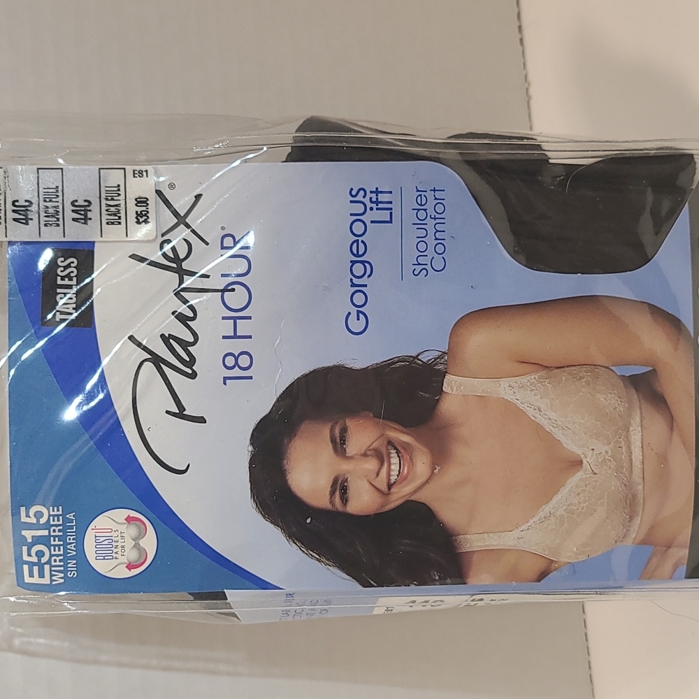 E515 black 44C tagless 18 hour Playtex